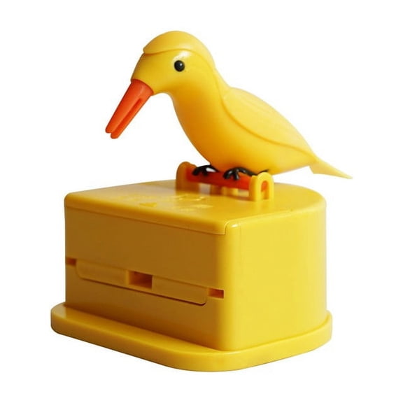 Weloille Toothpick Holder, Push-type Cute Bird Shaped Automatic Pop-up Toothpick Dispenser, 1 Pack Light Portable Toothpick Storage Container for Home Kitchen Dining Table Restaurant Use