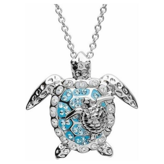 Weloille Two-tone Turtle Necklace Chain Necklace Animal Necklace Tutrle Jewelry Metal Locket Pendant Necklace Link Chain Rhinestone Choker Necklace Fashionable Necklace