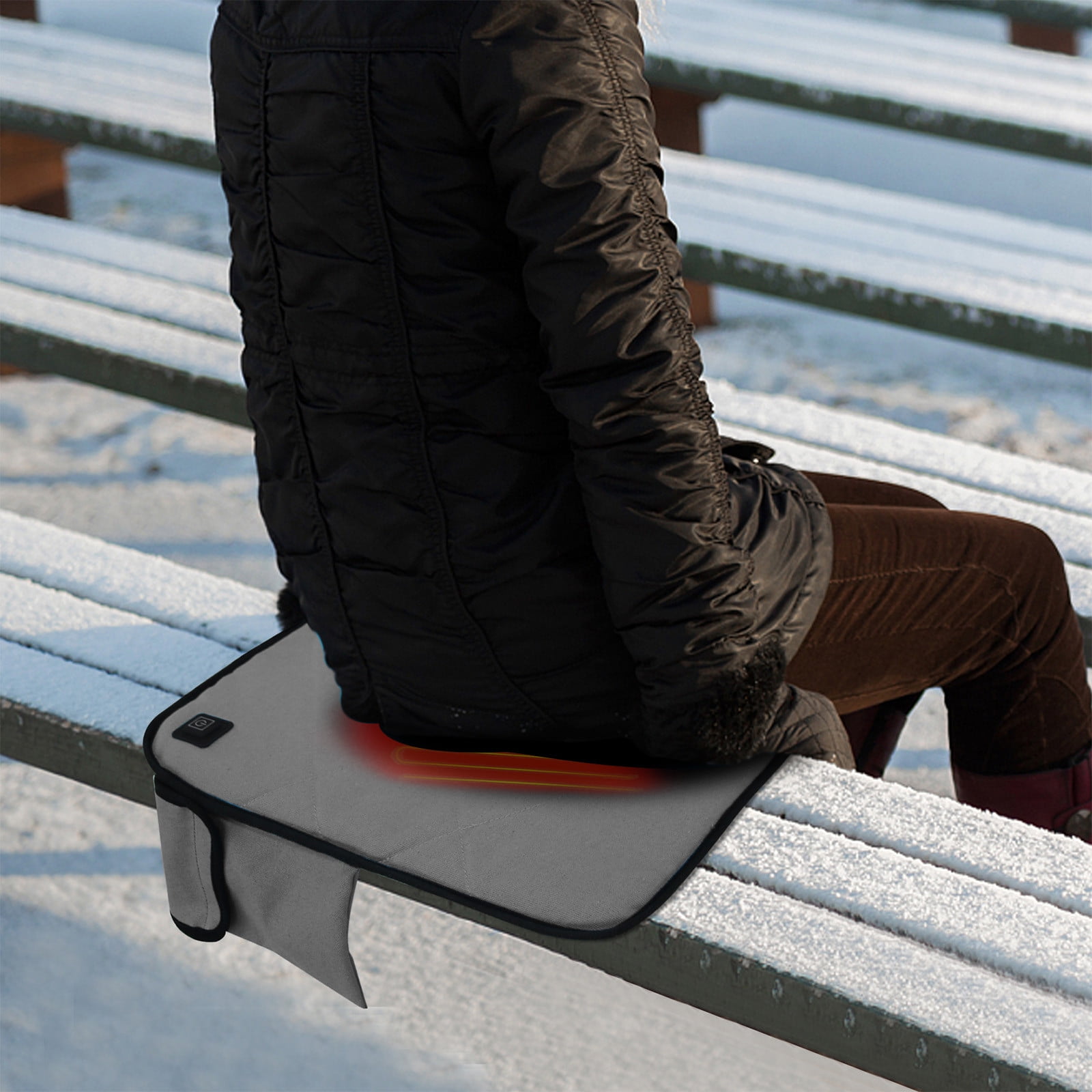 Weloille USB Electric Heating Seat Cushion,Portable Heated Seat Cushion