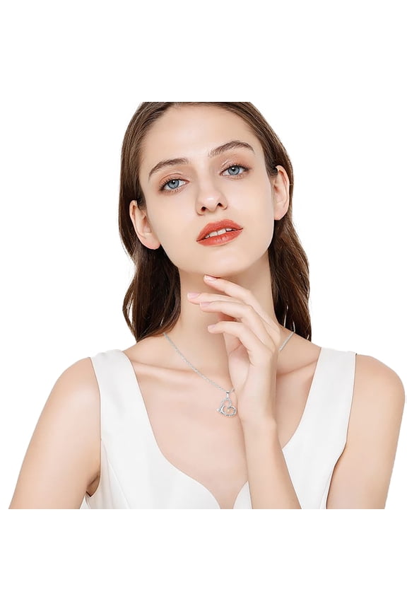 Valentine's Day Birthstone Pendant Inlaid with Czech Diamond Birthstone Pendant Necklace Female Ins Cold Wind Necklace Romantic Sweet Lady Explosion Jewelry Accessories Fashion Jewelry.