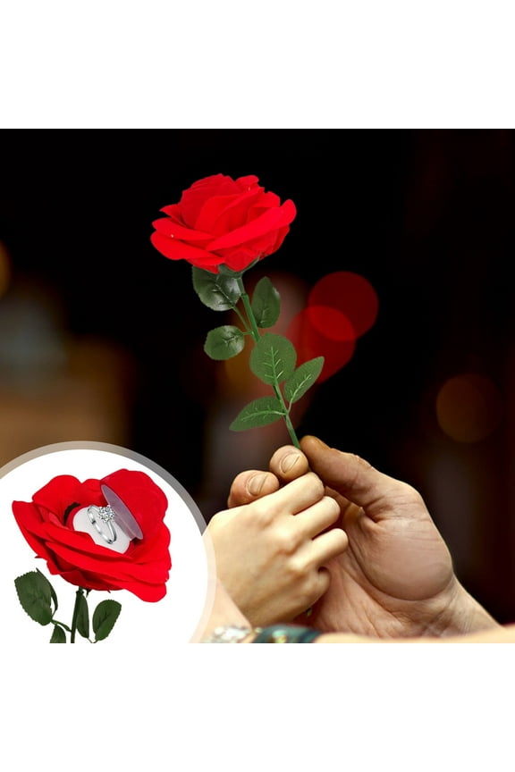 Valentine's Day Rose Ring Box Multi-layer Rose Proposal Ring Box Holiday Gift Box