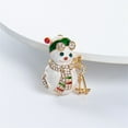 thumbnail image 1 of Weloille Vintage Colored Christmas Snowman Rhinestone Brooch Pin Wedding Party Jewelry, 1 of 3