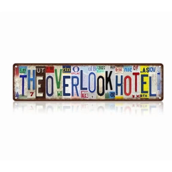 Weloille Vintage Street Sign Wall Decor 1 Pack, Retro Pattern Rust-Proof Metal Plaque, Fade-Resistant Nostalgic Hanging Art for Bar Cafe Garage Man Cave Home Wall Decor