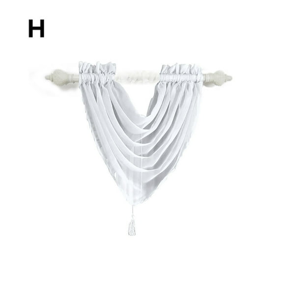 Weloille Voile Valance Curtains, Kitchen Swag Window Valances Drapes and Curtains for Cafe Dining Room Small Windows