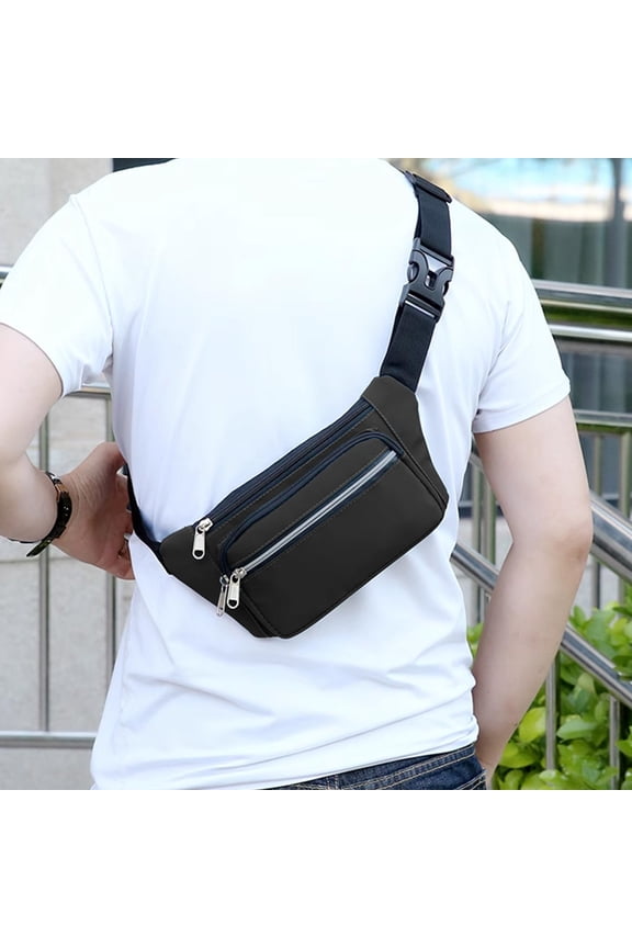 Waist Bag, Water Resistant Adjustable Fanny Pack, Large Capacity Multi Pocket Storage Pouch, Lightweight Wear Resistant Waist Pack for Running Travel Hiking Daily Commute