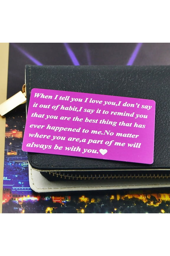 Wallet Insert Card Christmas Gift for His Husband Valentine's Day Wife Girlfriend Anniversary Gift
