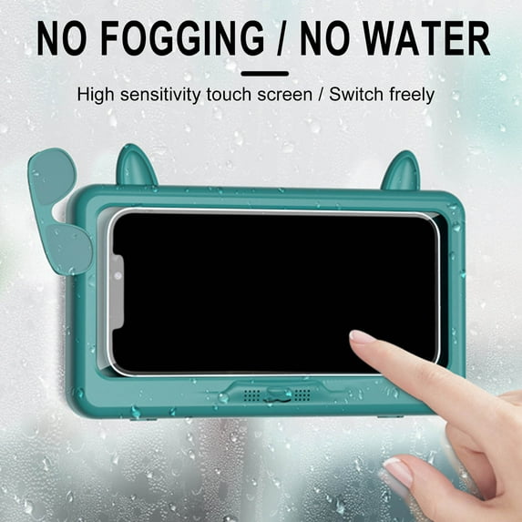 Weloille Waterproof Bathroom Phone Holder with Aromatherapy, 360° Rotating and Adjustable, Punch Free Anti Fog Touchable Case, Shower Phone Mount for Bathtub/Shower Use
