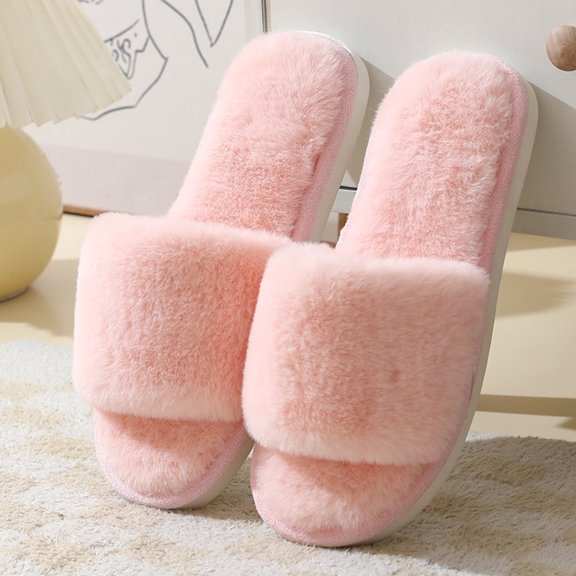 Weloille Winter New Long Velvet Ladies Slippers Home Cotton Slippers Thick Bottom Warm Indoor Slippers, Soft Bottom Thickening And Lengthening Velvet Cotton Slippers