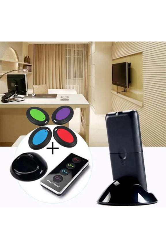 Wireless Key Finder 4 Pieces, One-Touch Remote Control Item Locator, Loud Beep Long Range Tracker, Anti-Lost Device for Keys, Wallets, Bags, Pet Collars and Remote Controls
