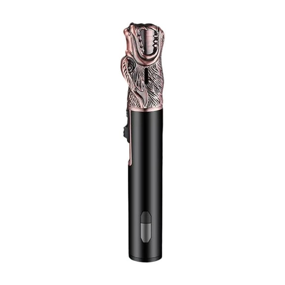 Weloille Wolf Head Pattern Torch Lighter, Windproof Jet Flame Refillable Butane Metal Lighter, Portable Heavy Duty Igniter for Cigar, Grilling, Camping, Barbecue, Baking Use