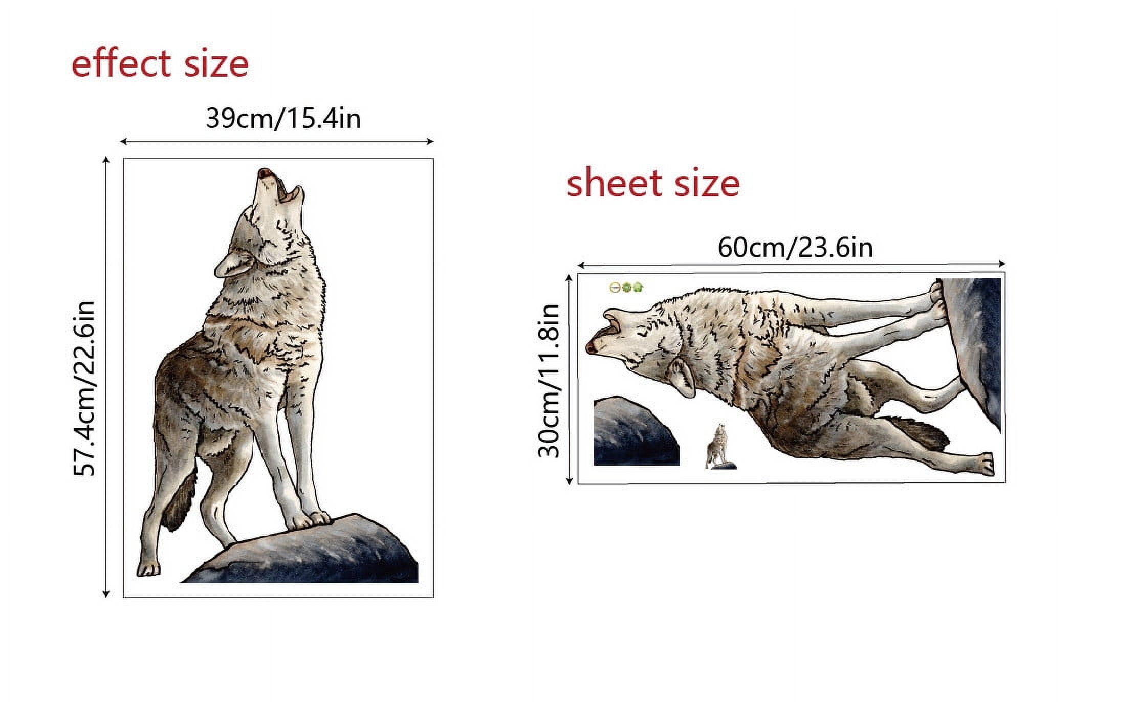 Weloille Wolf Wall Sticker, Starry Wolf Art Texture Wolf Mural Wall