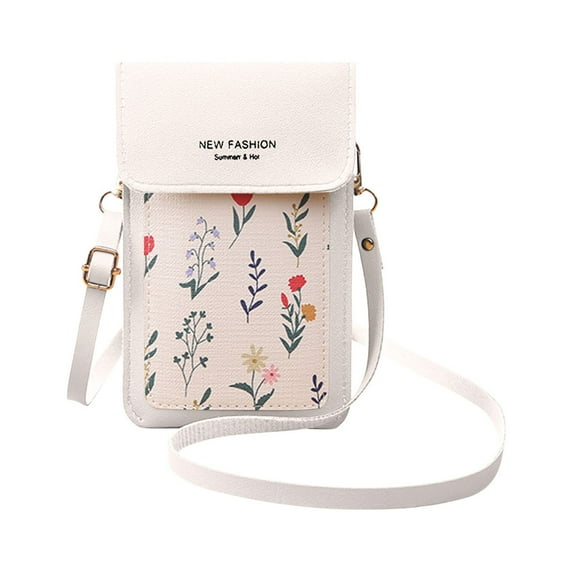 Weloille Women Touchscreen Phone Bags, Mini Leather Mobile Phone Crossbody Bags Shoulder Handbag Wallet with Credit Card Slots