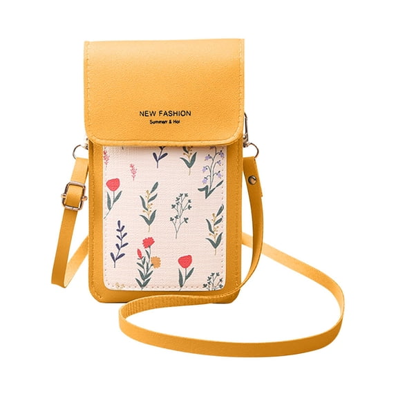 Weloille Women Touchscreen Phone Bags, Mini Leather Mobile Phone Crossbody Bags Shoulder Handbag Wallet with Credit Card Slots