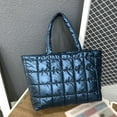 thumbnail image 1 of Weloille Women's Tote Bag Large Shoulder Bag,Tote Padded Winter Handbag Space Tote Bag Feather Shoulder Bag Shopping, 1 of 7