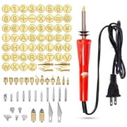 Weloille Wood Burning Kit with Letter Stamps, Upgraded Wood Burning Tool, Wood Burning Pen with Walnut Hollow Wood Burning Letters for Wood Craft DIY Embossing Carving