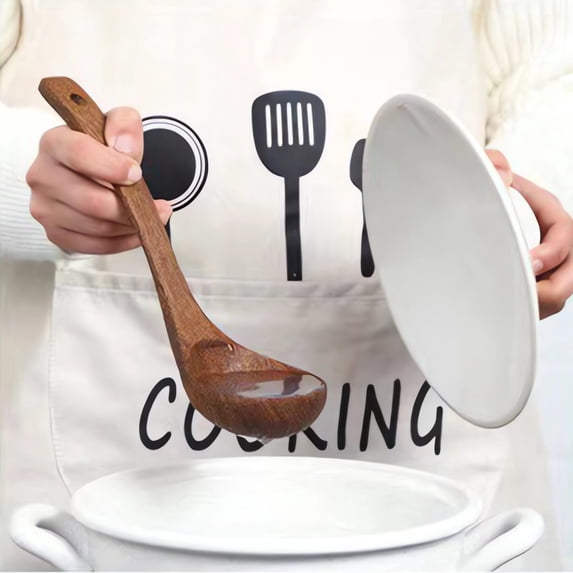 Weloille Wooden Cooking Spoon Mixing Serving Spoon Wood Spoons for Cooking Spatula Non Stick Kitchen Utensil