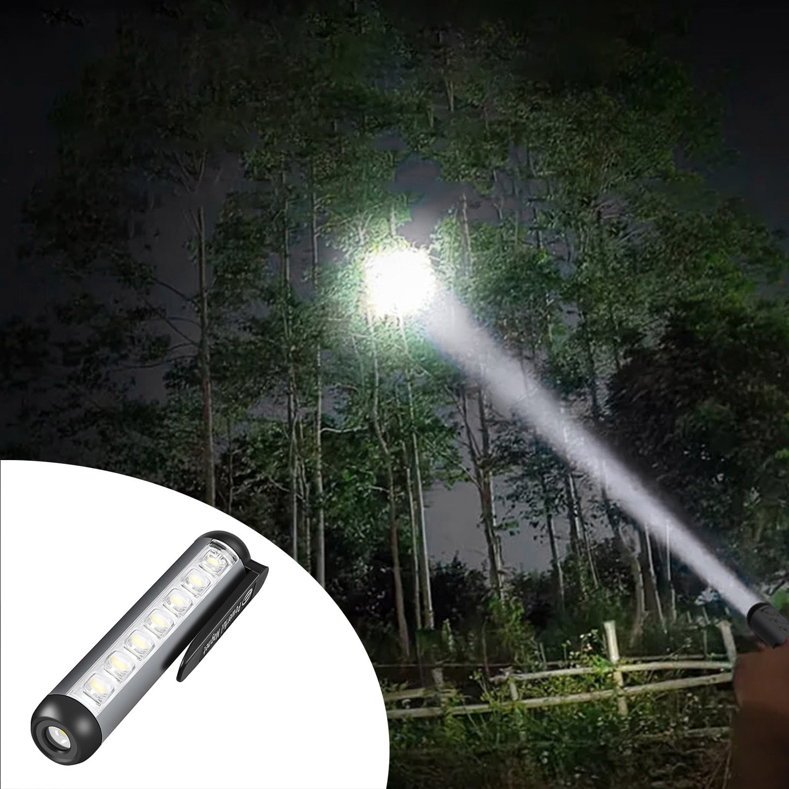 Weloille XPE+COB Flashlight Type-C Charging With Pen Clip Magnet Design Lightweight Waterproof Small Flashlight