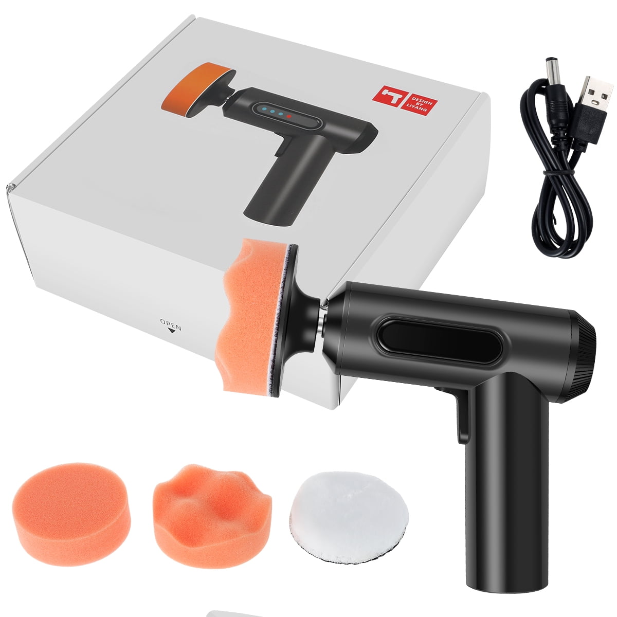 Welpettie Cordless Car Buffer Polisher Variable Speed Electric Polisher 2000rpm Random Orbital