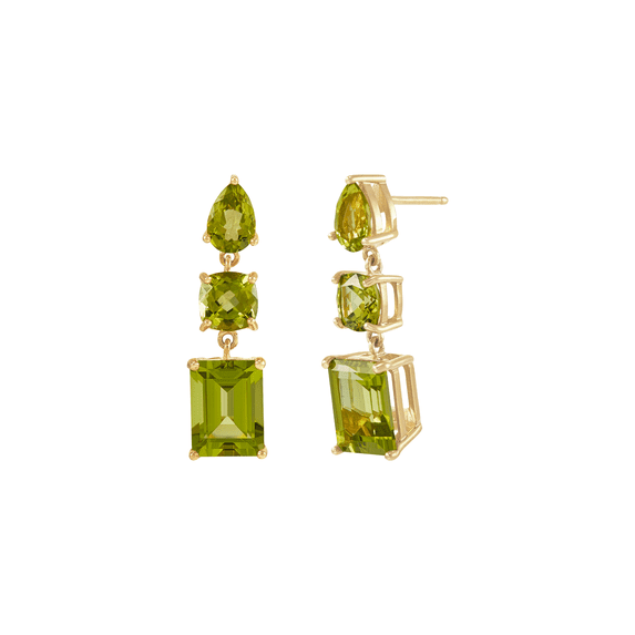 Welry 10kt Yellow Gold Peridot Drop Earrings