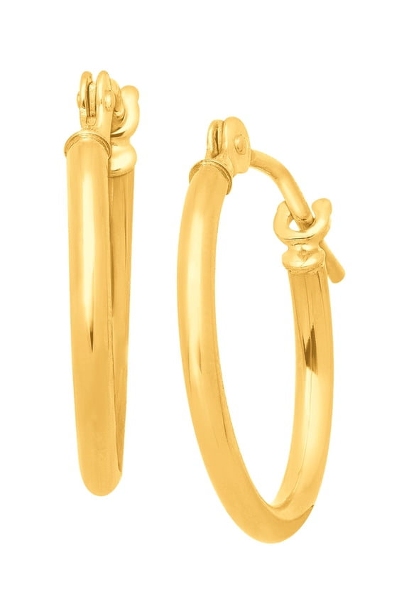 14mm Essential Huggie Hoop Earrings in 10kt Yellow Gold