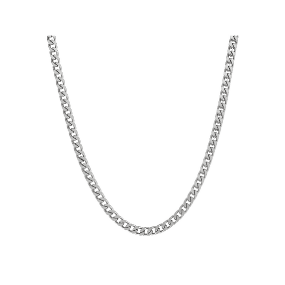 Welry 4mm Square Link Chain Necklace in Stainless Steel, 22"