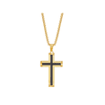 thumbnail image 1 of Welry Ion Gold-Plated Stainless Steel 3mm Rolo Chain Cross Pendant Necklace, 24", 1 of 4