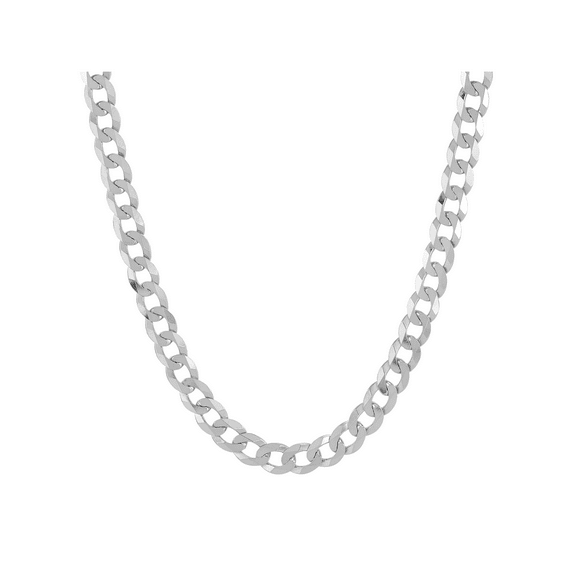 Welry Men's 6.9mm Sterling Silver Curb Chain Necklace, 22"