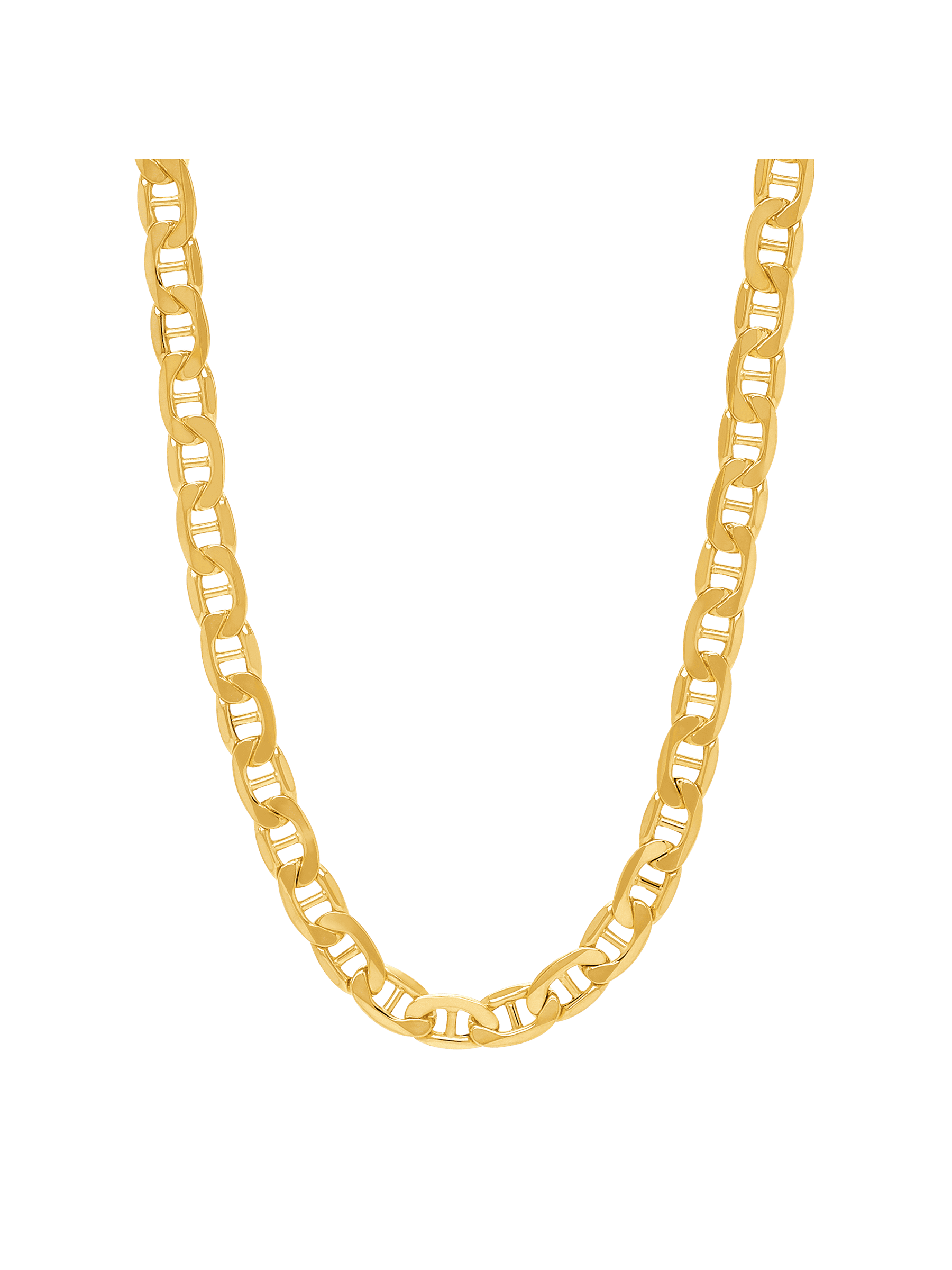Welry Men's Italian-Made 7.2mm Beveled Mariner Link Chain Necklace in 10kt Yellow Gold, 22" - image 1 of 4