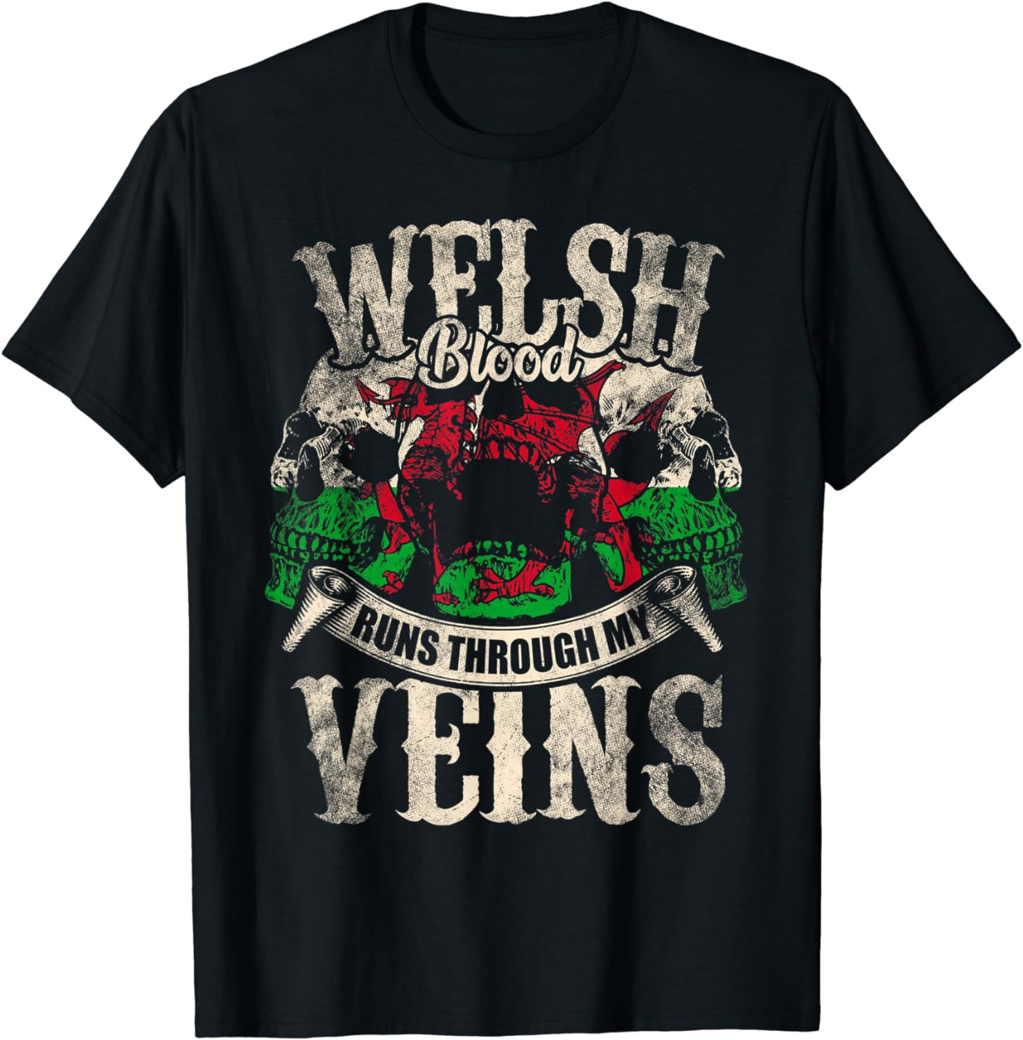 Buchanan Old Set Weathered Tartan Crest 2D T-shirt - Blood Runs Through My Veins Style