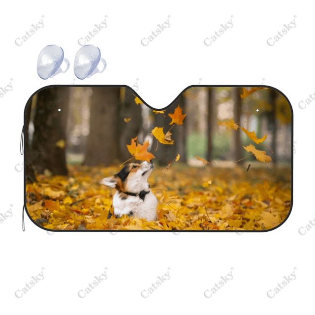 Welsh Animal Dog Car Windshield Cover Sun Shade Universal Folding