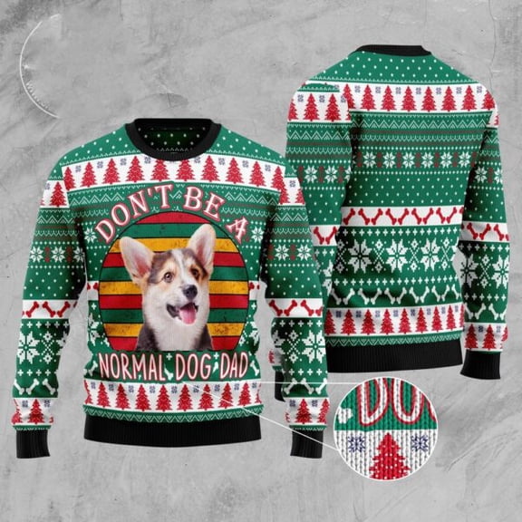 Welsh Corgi Dog Dad 3D Christmas Sweater, Dog 3D Christmas Sweater, 3D Dog Sweaters