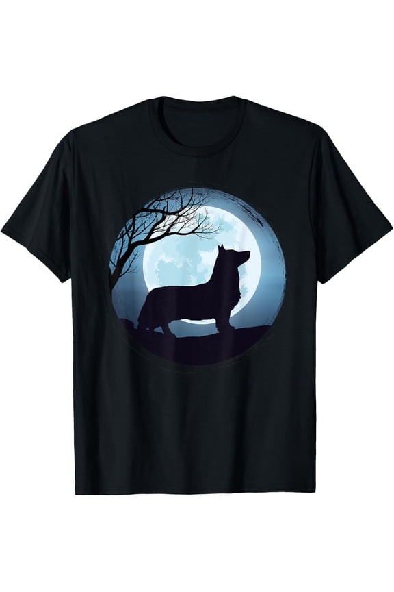 Welsh Corgi Dog Retro T-Shirt men and women can wear, black, white, gifts