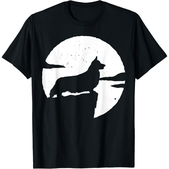 Welsh Corgi Dog Retro T-Shirt men and women can wear, black, white, gifts