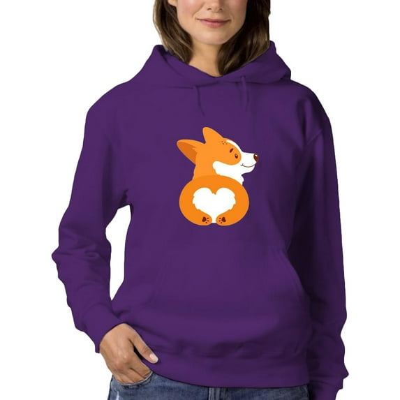 Welsh Corgi Puppy Bottom Hoodie Women -Image by Shutterstock, Female XX-Large