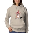 thumbnail image 1 of Welsh Corgi Puppy Let's Party Hoodie Women -Image by Shutterstock, Female 5X-Large, 1 of 4