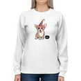 thumbnail image 1 of Welsh Corgi Puppy Let's Party Sweatshirt Women -Image by Shutterstock, Female x-Large, 1 of 4