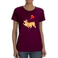 thumbnail image 1 of Welsh Corgi W Heart Balloon T-Shirt Women -Image by Shutterstock, Female Small, 1 of 4