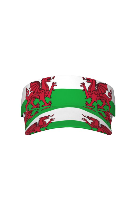 Welsh Dragon Flag Sports Sun Visor Hats Adjustable Sun Visor Caps For Women And Men