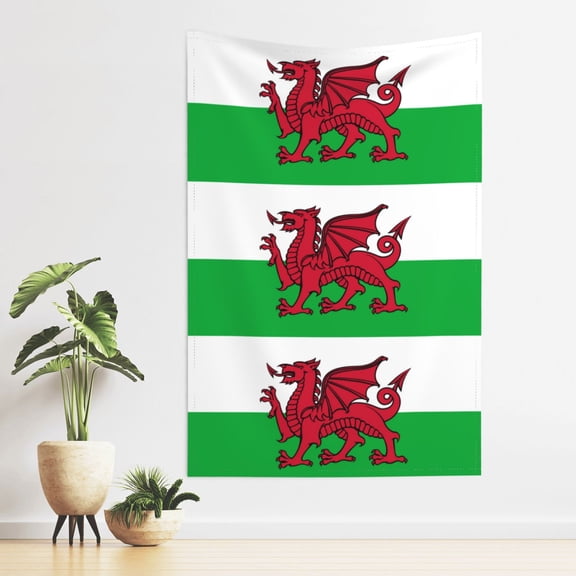 Welsh Dragon Flag Tapestry For Bedroom Dorm Living Room Funny Wall Tapestries 60"X40"