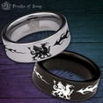 thumbnail image 1 of Welsh Dragon Tungsten Carbide Ring, 1 of 9