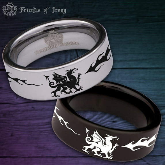 Welsh Dragon Tungsten Carbide Ring
