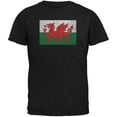 thumbnail image 1 of Welsh Flag Distressed Black Adult T-Shirt - X-Large, 1 of 1