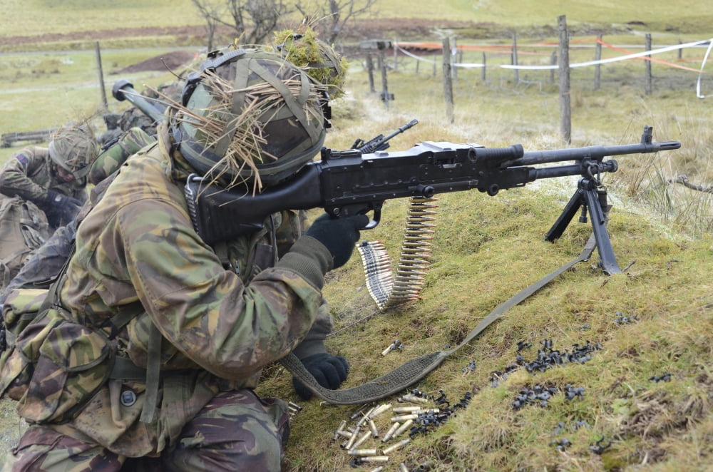 Welsh Guards platoon training at Sennybridge Training Area Wales Canvas Art - Andrew ChittockStocktrek Images (34 x 23)