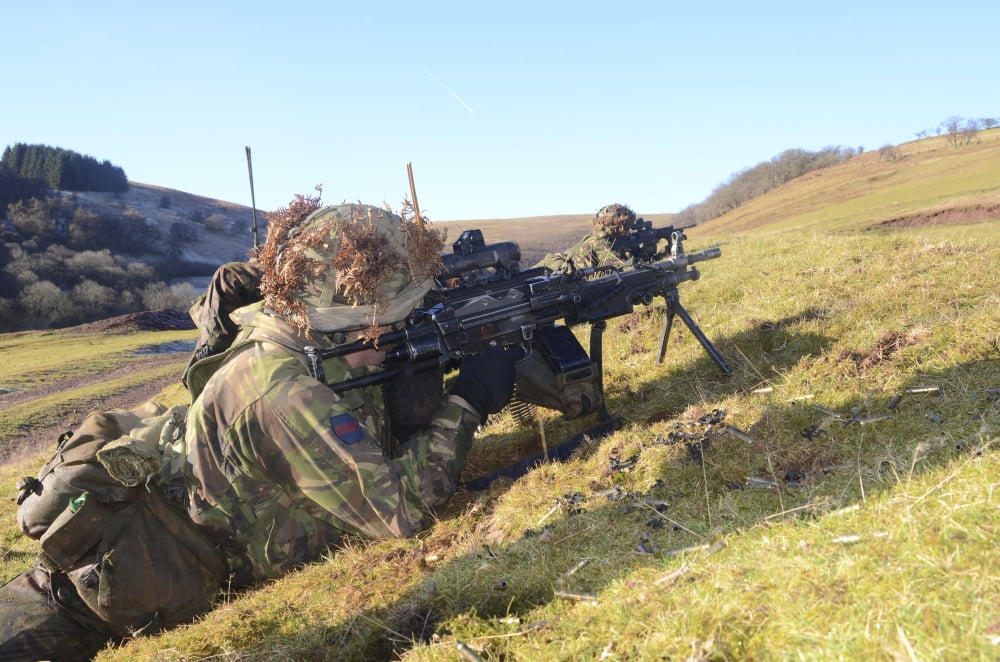 Welsh Guards platoon training at Sennybridge Training Area Wales Canvas Art - Andrew ChittockStocktrek Images (34 x 23)