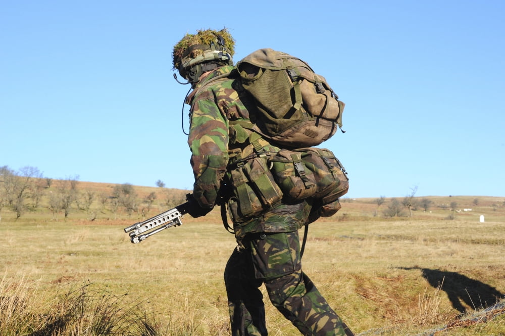 Welsh Guards platoon training at Sennybridge Training Area Wales Canvas Art - Andrew ChittockStocktrek Images (34 x 23)