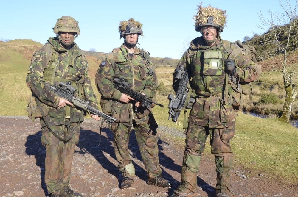 Welsh Guards platoon training at Sennybridge Training Area Wales Canvas Art - Andrew ChittockStocktrek Images (34 x 23)