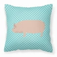 thumbnail image 1 of Welsh Pig Blue Check Fabric Decorative Pillow, 1 of 4