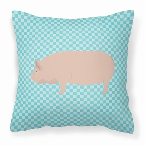 Welsh Pig Blue Check Fabric Decorative Pillow