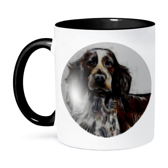 3dRose, Welsh Springer Spaniel, 15oz Two-Tone Black Mug