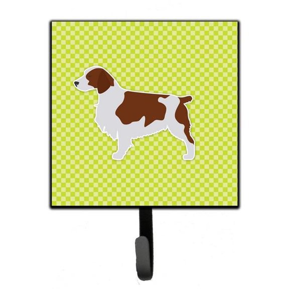 Welsh Springer Spaniel Checkerboard Green Leash or Key Holder